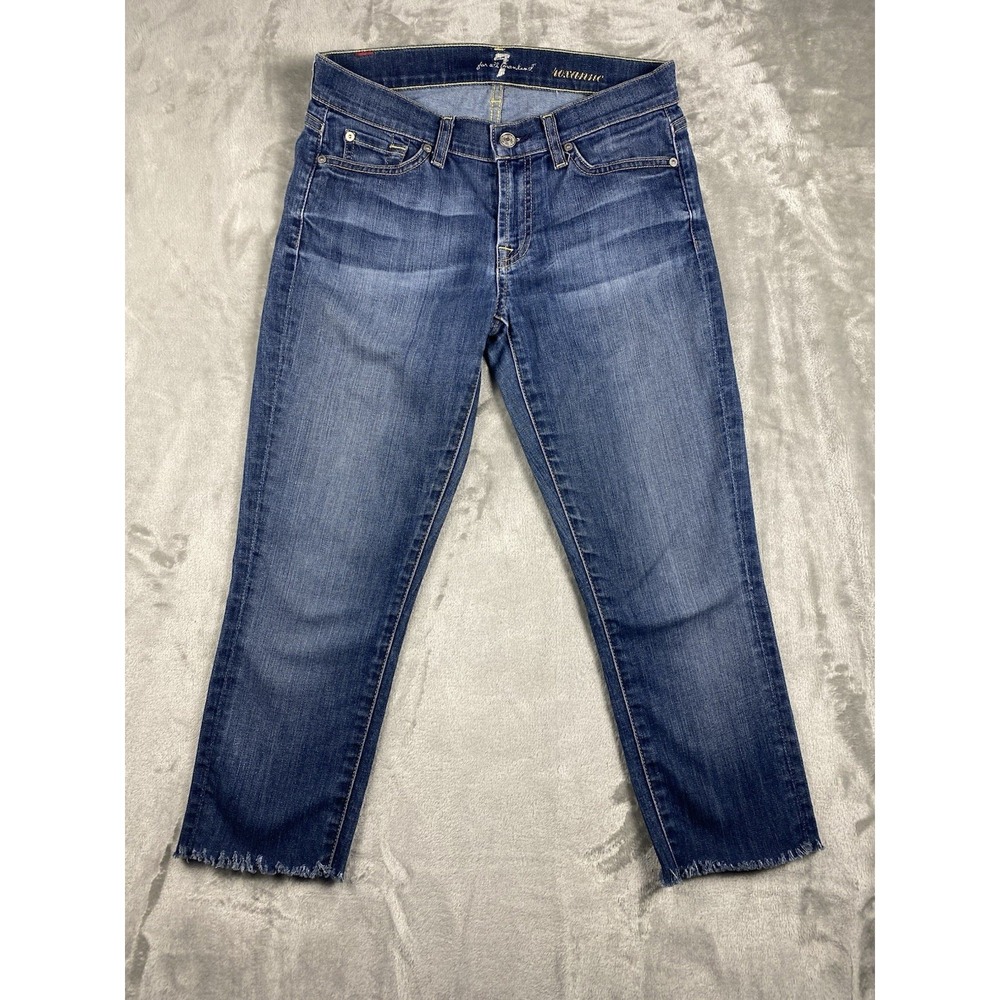 7 For All Mankind Jeans Womens 27 ‎ Roxanne Ankle Frayed Hems B(Air) Whisker